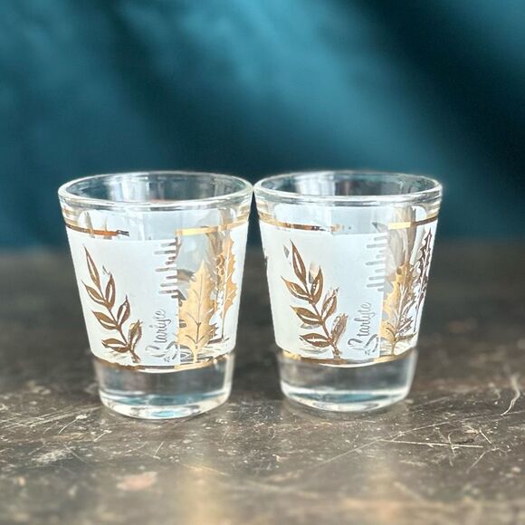 Vintage MCM Starlyte Golden Foliage Shot Glasses - Picture 7 of 7